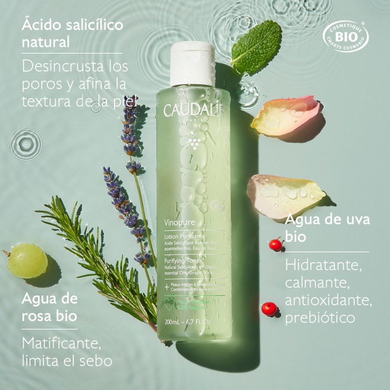 CAUDALIE VINOPURE TONICO PURIFICANTE PIEL NITIDA. 200 ML