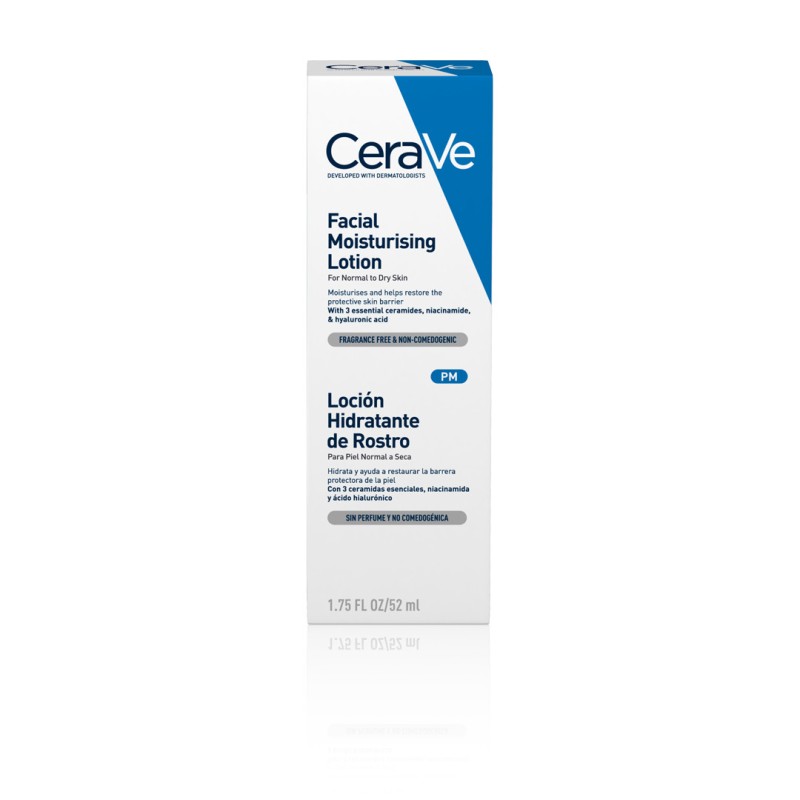 CERAVE LOCION HIDRATANTE DE ROSTRO PIEL NORMAL 1 ENVASE 52 ML