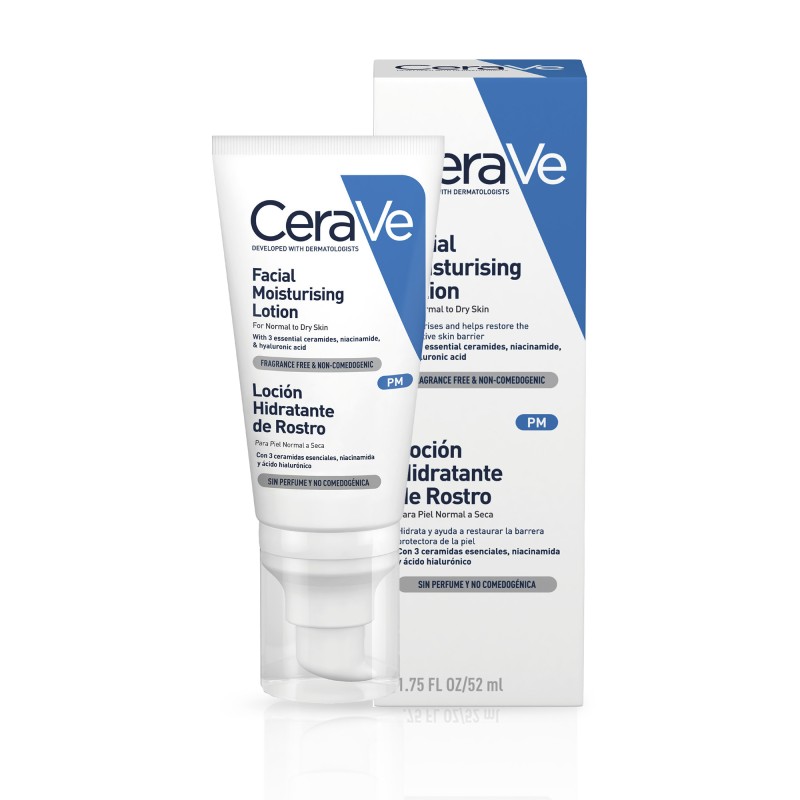 CERAVE LOCION HIDRATANTE DE ROSTRO PIEL NORMAL 1 ENVASE 52 ML