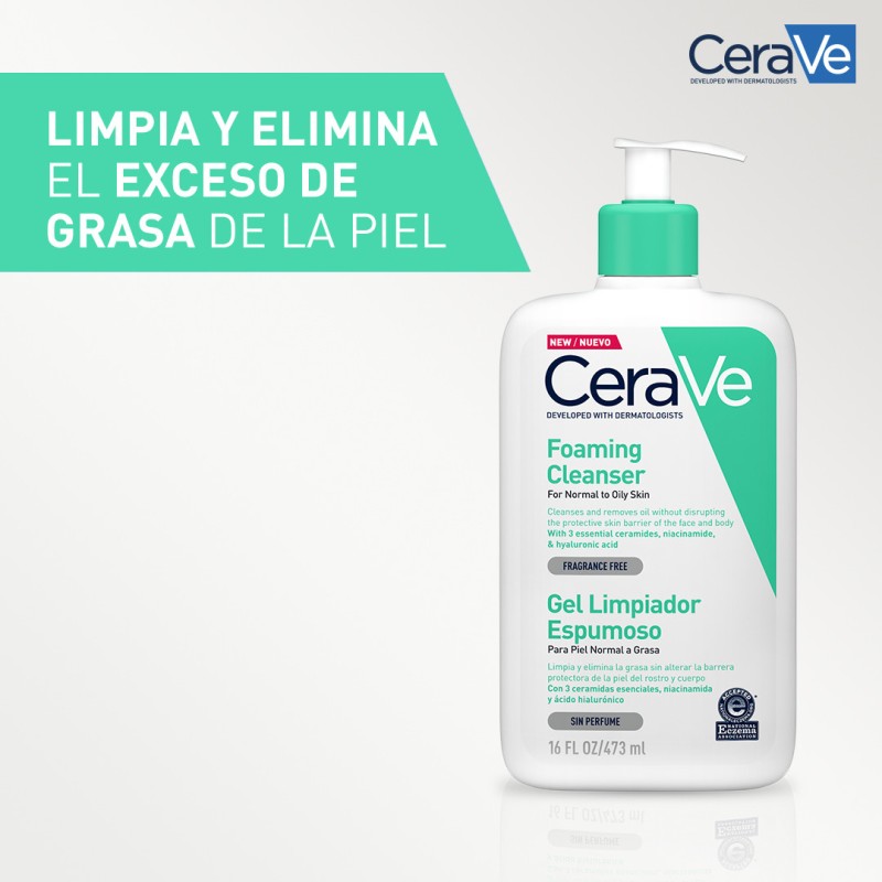 CERAVE GEL LIMPIADOR ESPUMOSO 473 ML