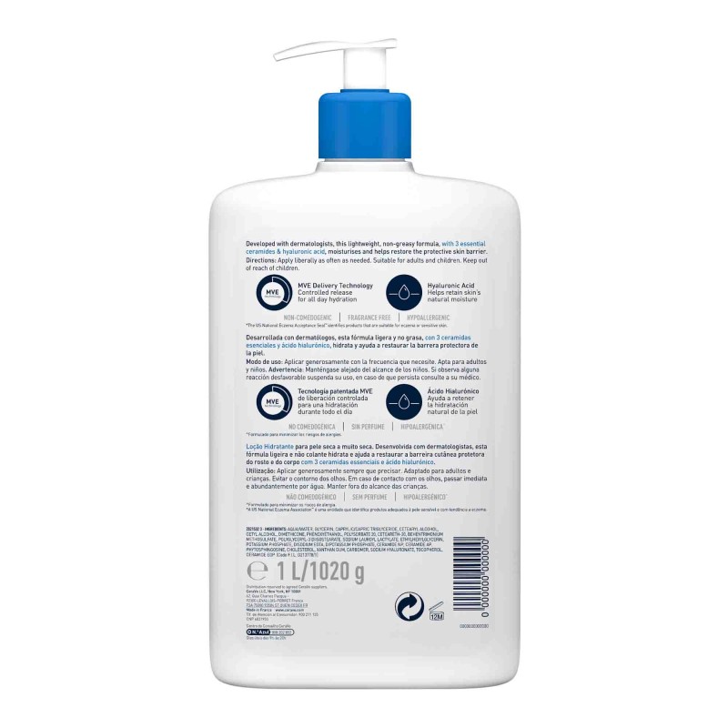 CERAVE LOCION HIDRATANTE 1 ENVASE 1 L