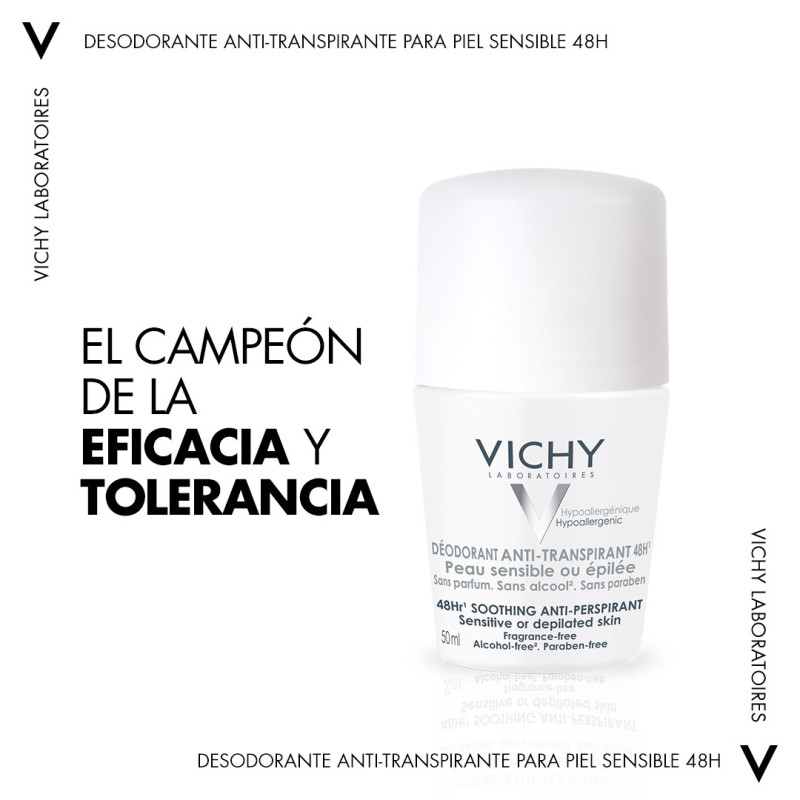 VICHY DESODORANTE ANTITRANSPIRANTE ROLL-ON PIEL SENSIBLE 48H 50 ML