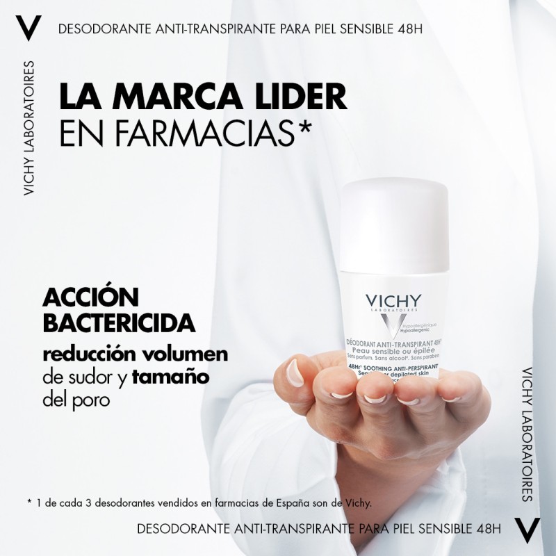 VICHY DESODORANTE ANTITRANSPIRANTE ROLL-ON PIEL SENSIBLE 48H 50 ML