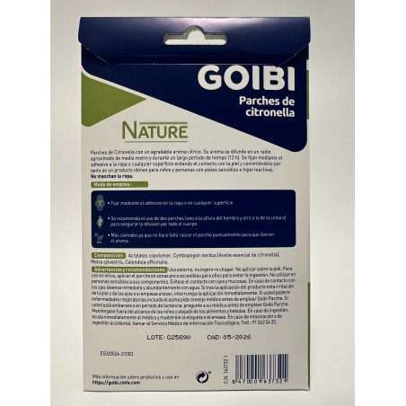 GOIBI ANTIMOSQUITOS PARCHES ADHESIVOS CITRONELA 24 PARCHES