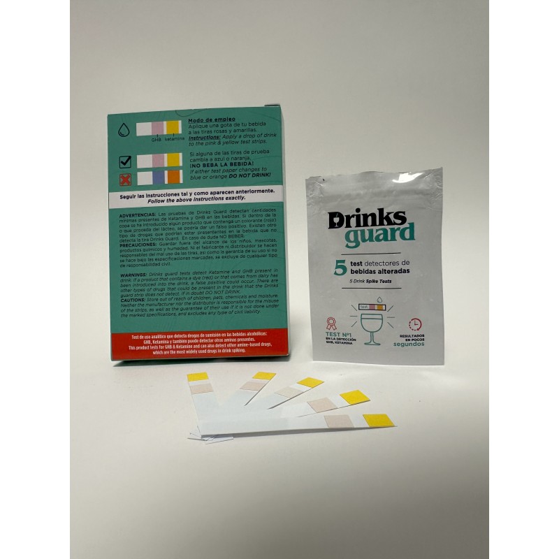 DRINKS GUARD TEST DETECCION DROGAS 5 UNIDADES