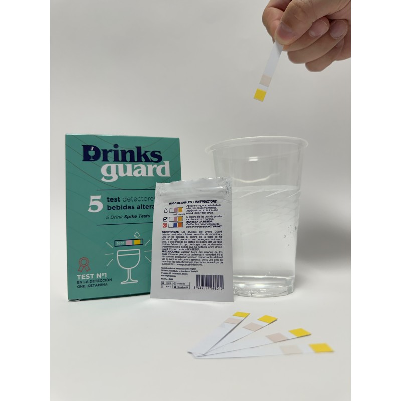 DRINKS GUARD TEST DETECCION DROGAS 5 UNIDADES