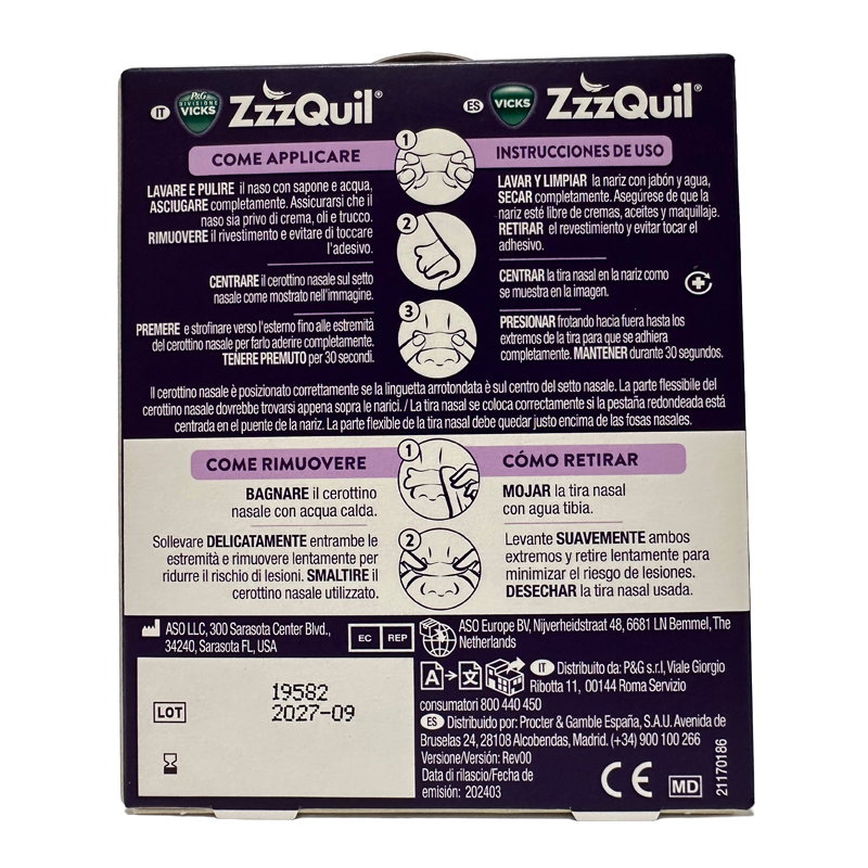 ZZZQUIL SUEÑO 10 TIRAS NASALES