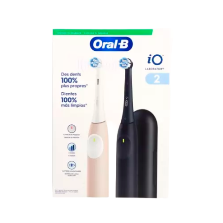 CEPILLO DENTAL ELECTRICO ORAL-B IO2 DUPLO NEGRO Y CAMEL