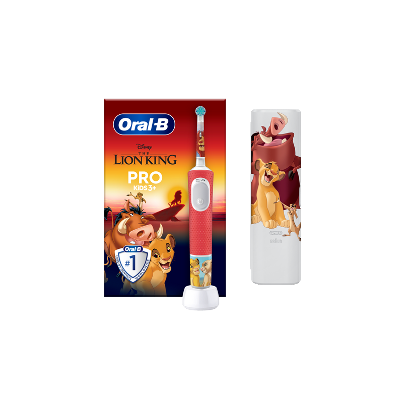 CEPILLO DENTAL ELECTRICO RECARGABLE INFANTIL ORAL-B VITALITY KIDS REY LEON CON ESTUCHE DE VIAJE