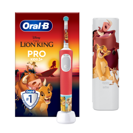 CEPILLO DENTAL ELECTRICO RECARGABLE INFANTIL ORAL-B VITALITY KIDS REY LEON CON ESTUCHE DE VIAJE